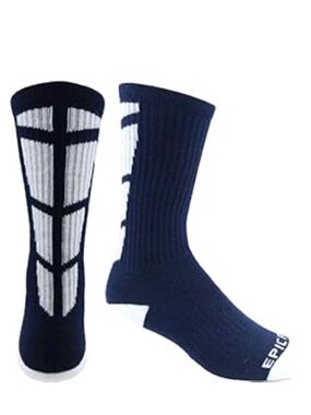 Epic Sports Adult Frontcourt Back Calf Design - Crew-Socks (1-Pair) - Large